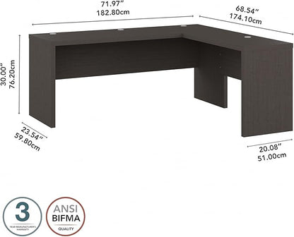 Bush Business Furniture Echo L Shaped Computer Desk, 72W, Charcoal Maple