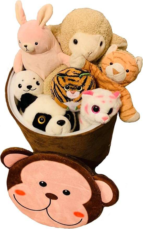 Storl Organizer Storage Stool for Toy and Cloth and Kids Stool (Pig, 12Wx13H)