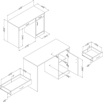 South Shore Axess Small Desk, Pure White