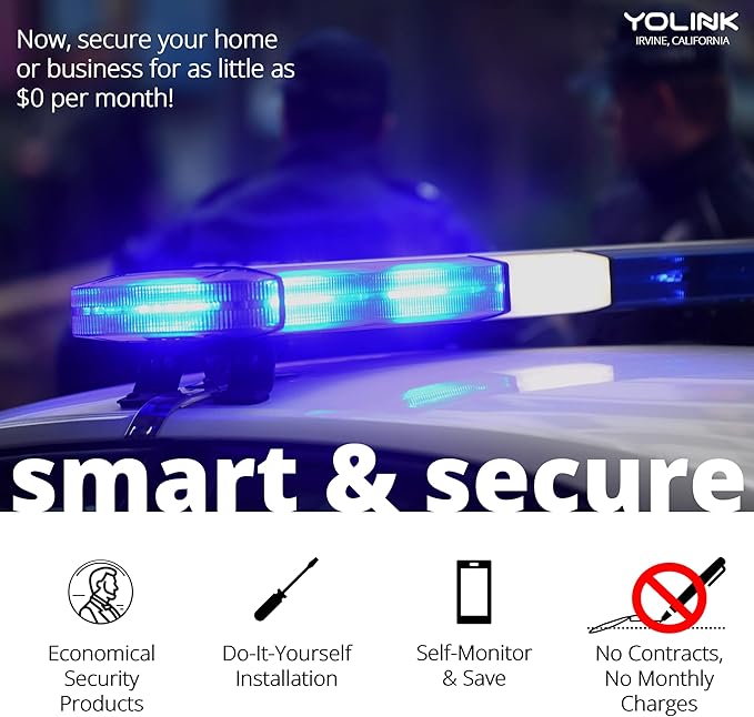 YoLinK LoRa Smart Door Sensor Starter Kit: 1/4 Mile Open-Air Range, Door Left-Open Reminders, Text/SMS, Email, App alerts, 5 Years Battery Life, Alexa, IFTTT, Home Assistant