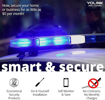 YoLinK LoRa Smart Door Sensor Starter Kit: 1/4 Mile Open-Air Range, Door Left-Open Reminders, Text/SMS, Email, App alerts, 5 Years Battery Life, Alexa, IFTTT, Home Assistant