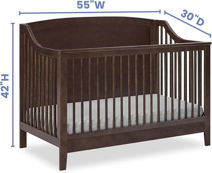 Delta Children Campbell 6-in-1 Convertible Crib - Greenguard Gold Certified, Walnut Espresso