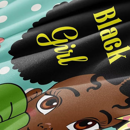 Black Girl Comforter Set Full for Kids Teens Youth,Black Girl Magic Bedding Set,African American Girl Inspirational Quotes Comforter Set,Black Princess Bed Bedroom Set