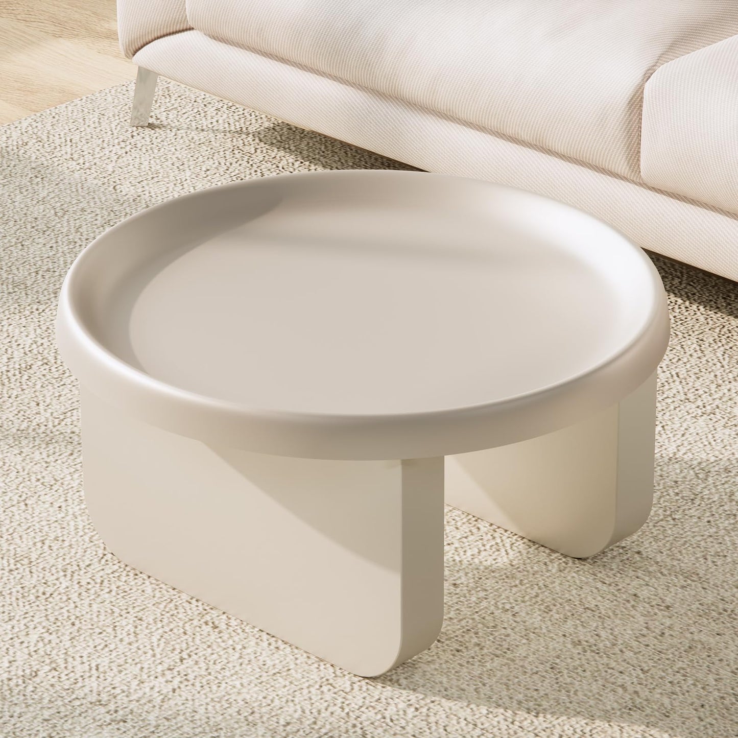 Round Coffee Table,Modern Coffee Table,Unique Circle Coffee Tables,Metal Center Table for Living Room (Black, 29.5 x 16.5)