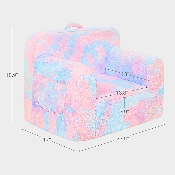 Toddler First Chair, Baby Chairs Comfy Toddler for Boys and Girls for Ages 18 Months and Up, Fits Any Decor (Dark Tie-Dye)