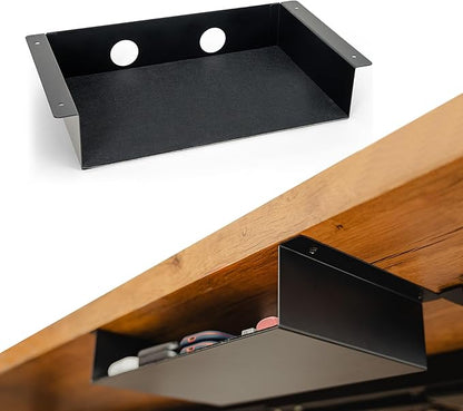 Under Desk Storage Shelf, Under Desk Tray, Carbon Steel Under Shelf Storage, Under The Desk Storage Small Shelf For Desk, Under Table Storage, Gaming Desk Accessories - 13 * 8 * 2.8 in