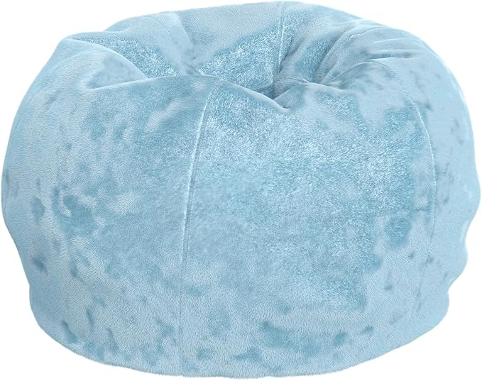Flash Furniture Dillon Small Teal Furry Bean Bag Chair for Kids and Teens