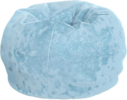 Flash Furniture Dillon Small Teal Furry Bean Bag Chair for Kids and Teens