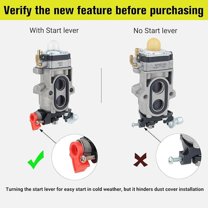 150BT 350BT Carburetor for RedMax EBZ8500 EBZ8000 EBZ8050 Husqvarna 580BTS 580BFS 350BF 180BT 180BF 150BF WYA-44 505183101 521631601 Backpack Blower Leaf Blower Carb with Start Lever
