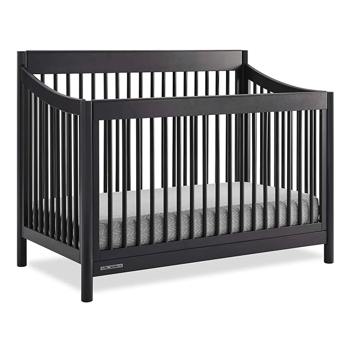 Delta Children Brooks 6-in-1 Convertible Crib - Greenguard Gold Certified, Midnight Grey
