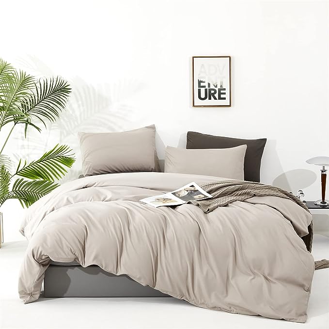 Light Khaki Comforter Set Twin Size Khaki Comforter 3 Pieces Champagne Color Twin Comforter Bedding Set Girls Solid Khaki Twin Bed Comforter Set All Season Gift