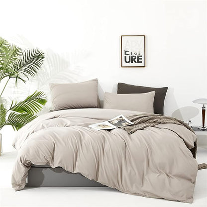 Light Khaki Comforter Set Twin Size Khaki Comforter 3 Pieces Champagne Color Twin Comforter Bedding Set Girls Solid Khaki Twin Bed Comforter Set All Season Gift