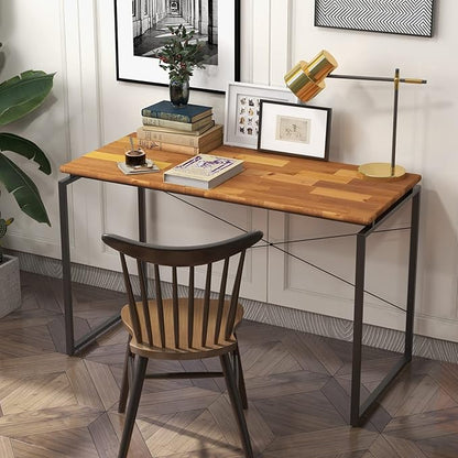 Acme Jurgen Wooden Rectangle Top Writing Desk in Oak and Black