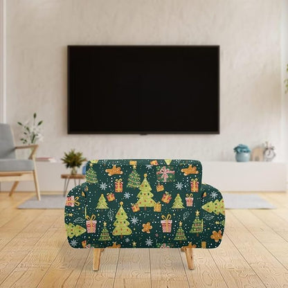 FKELYI Christmas Tree Sofa Couch Cover Comfortable Furniture Protector with Elastic Bottom Stretch Sofa Slipcover for Living Room M