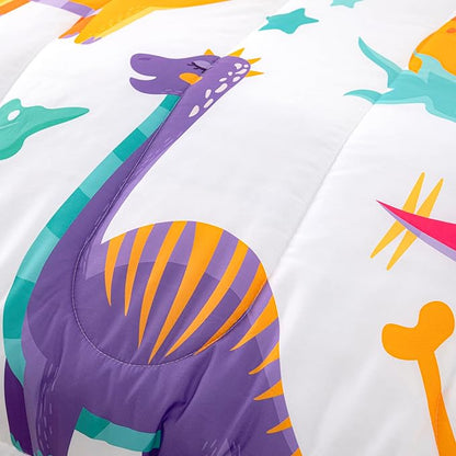 CVHOUSE Dinosaur Bedding Set,Dinosaur Comforter,Dinosaur Comforter Set Queen,Microfiber Quilt Set with 1 Comforter and 2 Pillow Cases- 3 Piece