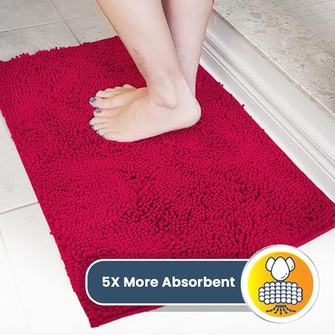 Muddy Mat® Original Dog Door Mat for Muddy Paws, Super Absorbent Microfiber, Non-Slip Washable Pet Rug, Quick Dry Chenille Entryway Carpet, Machine Washable Indoor Outdoor mat, Maroon 19"x30"