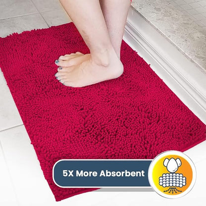 Muddy Mat® Original Dog Door Mat for Muddy Paws, Super Absorbent Microfiber, Non-Slip Washable Pet Rug, Quick Dry Chenille Entryway Carpet, Machine Washable Indoor Outdoor mat, Maroon 35"x60"