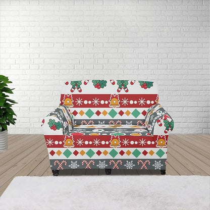 FKELYI Christmas Sofa Furniture Protector for Indoor Easy Going Stretch Sofa Slipcover Non-Slip Sofa Slicpovers Washable Sofa Couch Cover S