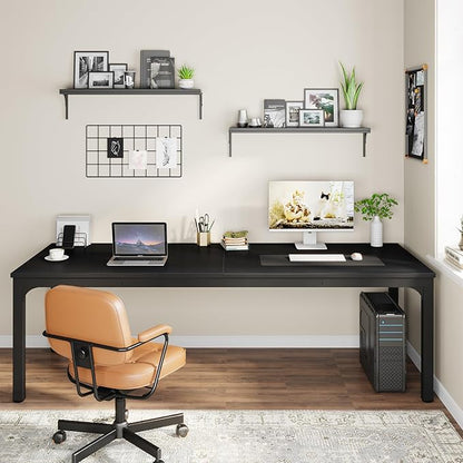 78.7 Inches Extra Long Two Person Office Desk,Double Workstation for Home Office,Black