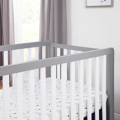 Carter's by DaVinci Colby 4-in-1 Low-Profile Convertible Crib in Grey and White, Greenguard Gold Certified