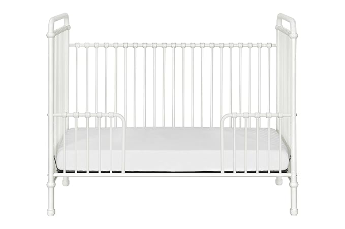 Namesake Abigail 3-in-1 Convertible Metal Crib in Washed White, Greenguard Gold Certified