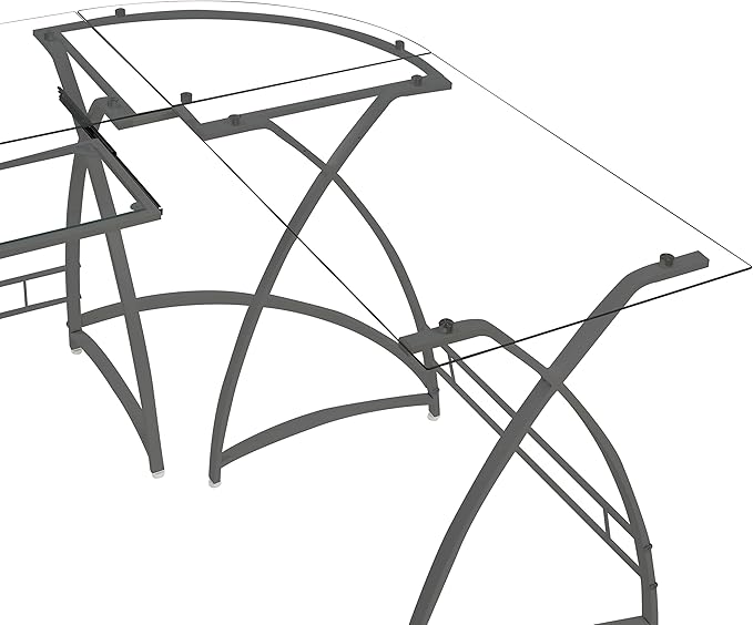 NicBex Laik-DW-00062-DX Desks, 51" W x 51" D x 28" H, Silver