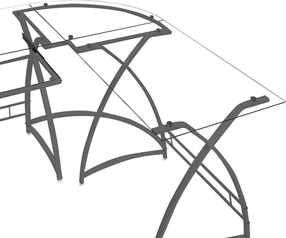NicBex Laik-DW-00062-DX Desks, 51" W x 51" D x 28" H, Silver