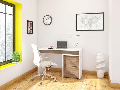 Nexera 211303 Reversible Desk Panel for Home Office, White & Walnut