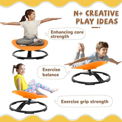 Zhenx Spinning Chair for Kids, Autism Kids Swivel Chair, Kids Sensory Chair, Spinning Chair for Autistic Kids & ADHD Children, Sit and Spin Training Body Coordination(Orange)