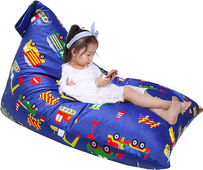 Jorbest Stuffed Animal Bean Bag Storage, Cute Excavator Stuffed Animal Storage Bean Bag Chair Cover for Kids and Adults, Luxury Velvet Bean Bag Covers Only without Filling, (200L/52 Gal)