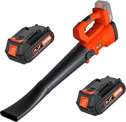 MJF Cordless Leaf Blower, 150MPH, 350CFM, 20V Brushless Motor, 2x2000mAh Batteries and Fast Charger, Lightweight, Electric Blower for Lawn Care, Yard Cleaning