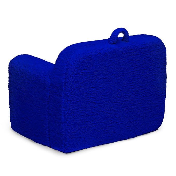 Delta Children Personalized Sherpa Cozee Chair - Customize with Name – Foam Kids Chair for Ages 18 Months and Up, Royal Blue