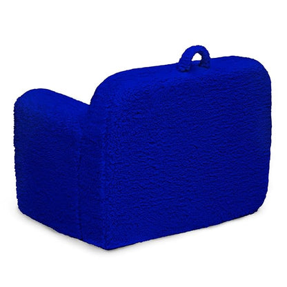 Delta Children Personalized Sherpa Cozee Chair - Customize with Name – Foam Kids Chair for Ages 18 Months and Up, Royal Blue