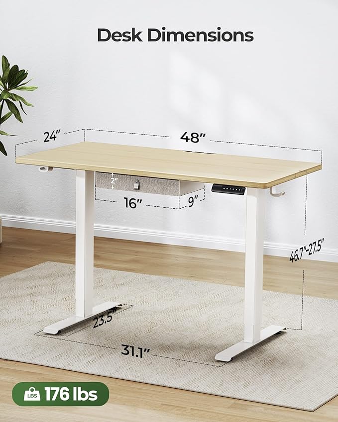 Marsail TZESD12N home-office-desks, 48 24 Inch, Maple