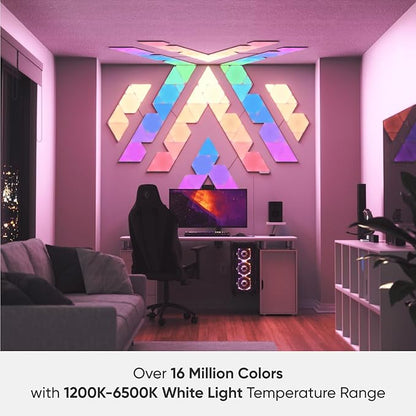 Nanoleaf Shapes WiFi and Thread Smart RGBW 16M+ Color LED Dimmable Gaming and Home Decor Wall Lights Smarter Kits Hexagons Smarter Kit (7 Pack)