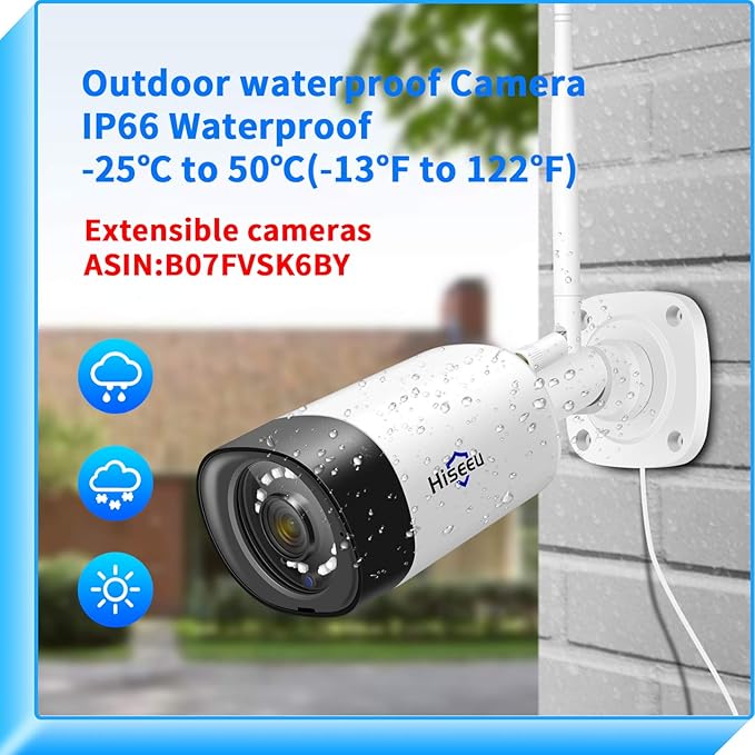 Hiseeu WiFi Security Camera System,【5MP Spotlight, 3TB Hard Drive】 Power Cord Cameras,Extenable 16CH, Outdoor IP66 Waterproof,Color Night Vision, Motion Alert,24/7 Time Record,Two Way Audio