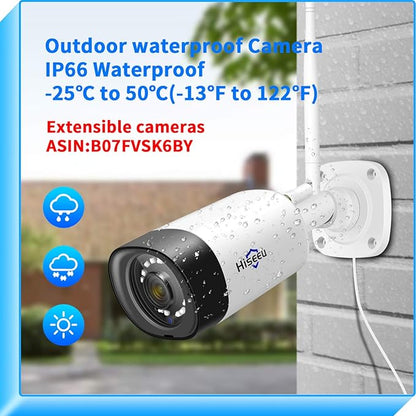Hiseeu WiFi Security Camera System,【5MP Spotlight, 3TB Hard Drive】 Power Cord Cameras,Extenable 16CH, Outdoor IP66 Waterproof,Color Night Vision, Motion Alert,24/7 Time Record,Two Way Audio