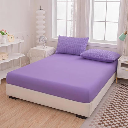 Twin Bed in a Bag Purple Seersucker Comforter Set 5-Pieces Microfiber Lightweight Comforter All Season Bedding Sets with Comforter,Flat Sheet,Fitted Sheet and Pillowcases