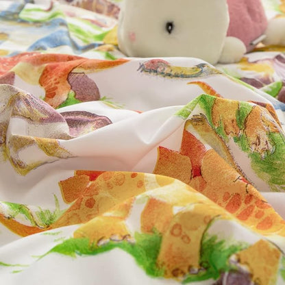 Feelyou Kids Dinosaur Comforter Set King Size Boys Girls Watercolor Cute Dino Bedding Set Ultra Soft Lightweight Jungle Animal Pattern Comforter for Children (1 Comforter + 2 Pillowcases, King)