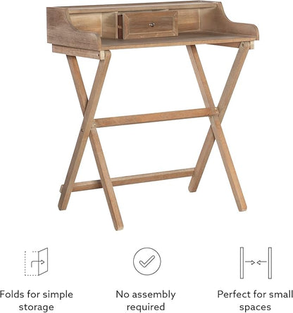 Linon Home Décor Griffin Gray Wash Folding Desk, Grey