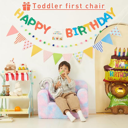 Toddler First Chair, Baby Chairs Comfy Toddler for Boys and Girls for Ages 18 Months and Up, Fits Any Decor (Dark Tie-Dye)