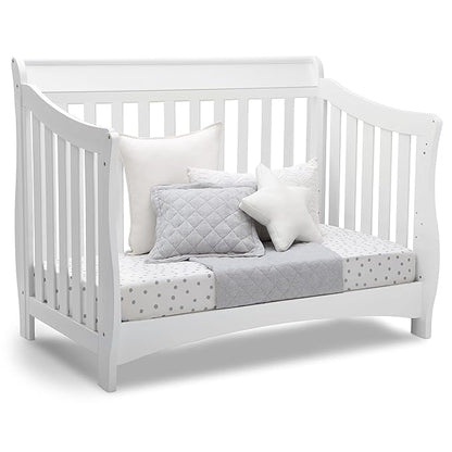 Delta Children Bentley S Series 4-in-1 Convertible Baby Crib, White