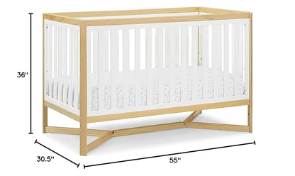 Delta Children Tribeca 4-in-1 Baby Convertible Crib, Bianca White/Natural