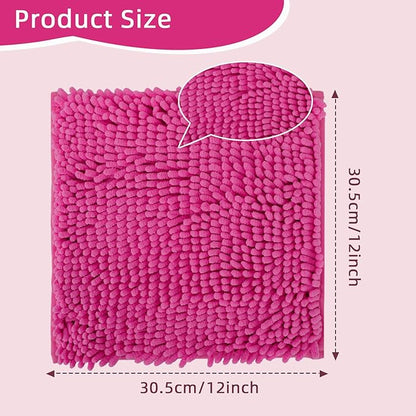 Locker Rug school girl rugs Carpet Chenille 100% Microfiber Locker Carpet with Non Skid Backing Locker Decorations (Rose Red, 12X12)