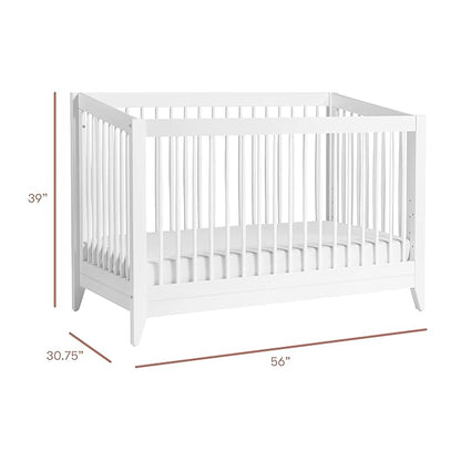 Babyletto Sprout 4-in-1 Convertible Crib with Toddler Bed Conversion Kit in White, Greenguard Gold Certified