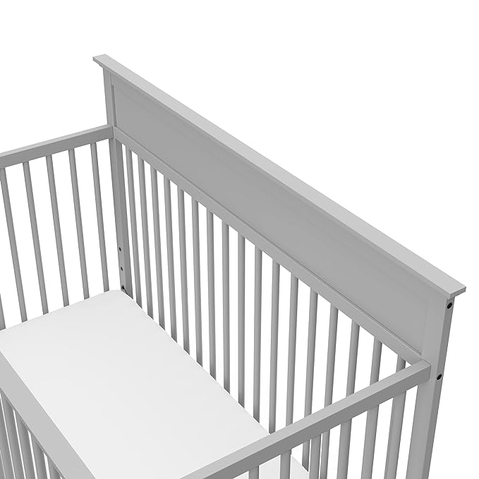 Storkcraft Carmel 5-in-1 Convertible Crib (Pebble Gray) - GREENGUARD Gold Certified, Converts to Toddler Bed & Full-Size Bed, Fits Standard Full-Size Crib Mattress, 4 Adjustable Mattress Heights