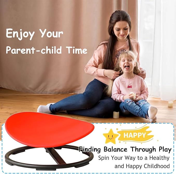 Kids Sensory Chair for Autism Kids Swivel Chair,Kids Sit and Spin Sensory Chair,Sensory Toy Chair,Carousel Spin Sensory Chair for Kids,Metal Base Non-Slip Wobble Chair Sitting Comfortably…