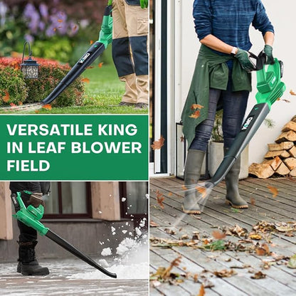 K I M O. Leaf Blower Cordless with Battery and Charger, 2X2.0 Batteries, Extension Tube, 200 CFM 170 MPH Lightweight Cordless Leaf Blower, Battery Operated Leaf Blowers for Lawn Care, Yard|Patio|House
