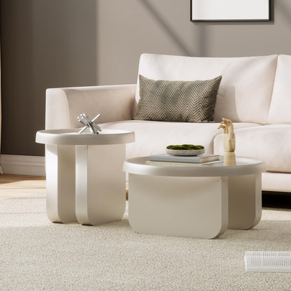 Round Coffee Table,Modern Coffee Table,Unique Circle Coffee Tables,Metal Center Table for Living Room (Black, 29.5 x 16.5)