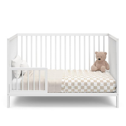Graco Teddi 5-in-1 Convertible Crib (White) – GREENGUARD Gold Certified, Converts to Daybed, Toddler & Twin Bed with Headboard and Footboard, Adjustable Mattress Height